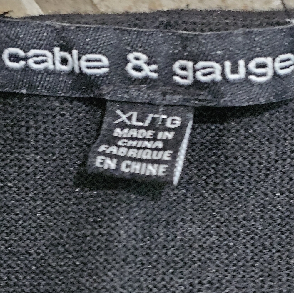 Cable & Gauge Black Zip-Front Tunic Sweater Women’s XL Classic Preppy Minimalist - Picture 4 of 7